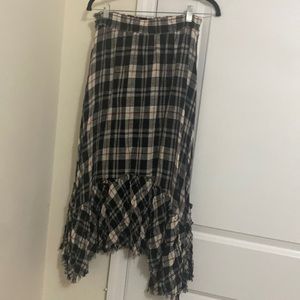 Zara high low plaid skirt